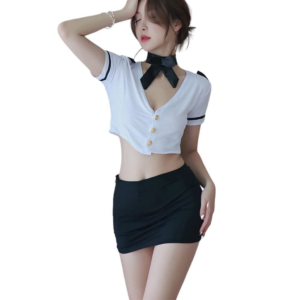 4829 Sexy Secretary Costume Cosplay Office Mini Tight Uniform Sexy Hip